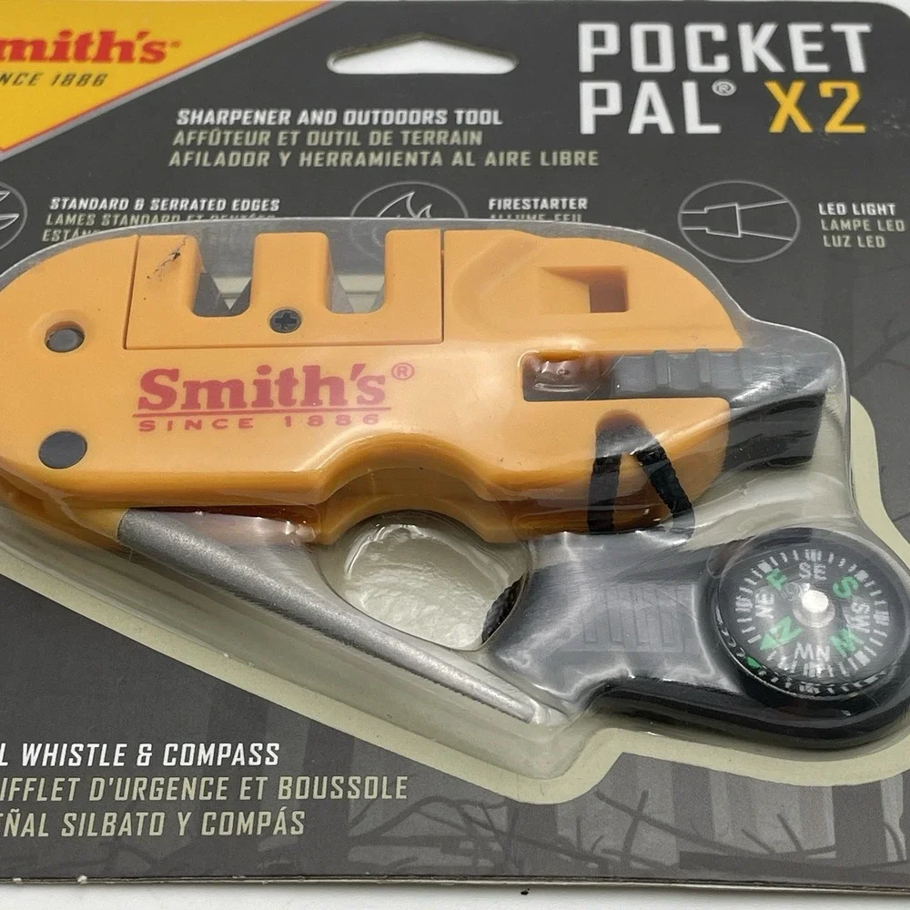 Smith's Sharpeners Pocket Pal X2 50364 Sharpener and Survival Tool. 3‎ 3/8